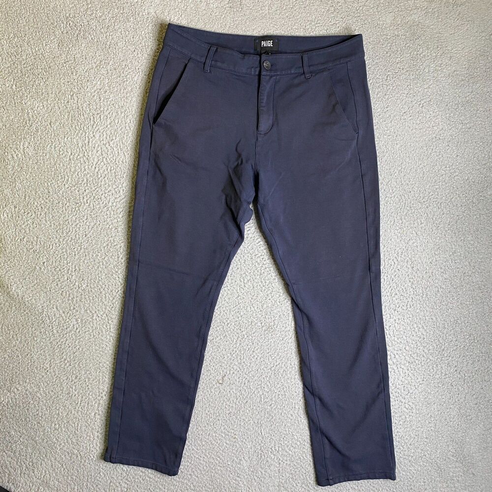 Paige Stafford Trouser Pants Mens 33 Blue Stretch Pockets Casual Preppy
